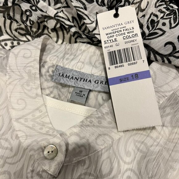 Samantha Grey NWT Sheer Blouse W/ Built In Tank Size 18 - Picture 9 of 9